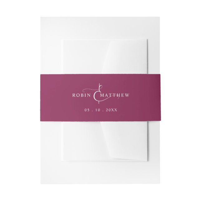 Elegante Berry Wedding Invitation Bly Band (Vorderseite Beispiel)