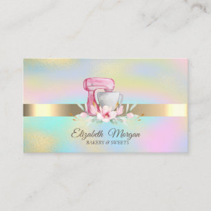Elegante Beruflich Cake Mixer Blume Bäckerei Visitenkarte