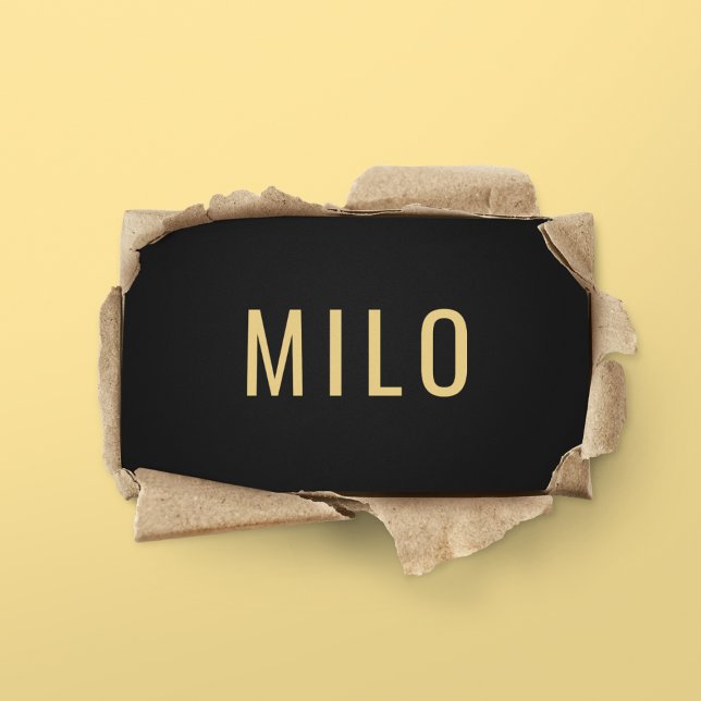 Elegante Berufliche Black & Gold Typografie Visitenkarte (Von Creator hochgeladen)