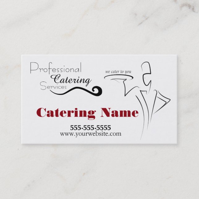 Elegante berufliche Catering-Geschäfts-Karten Visitenkarte (Vorderseite)