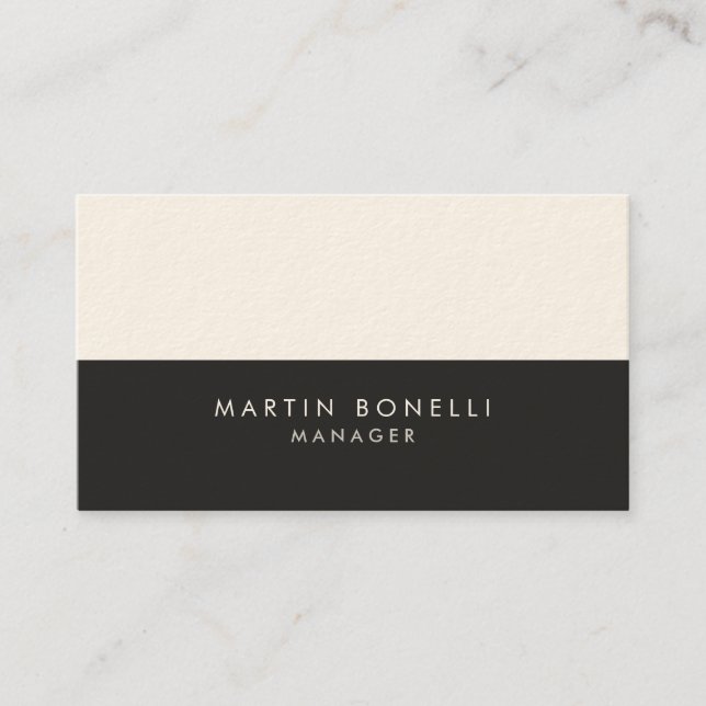 Elegante Berufliche Creme Business Card Visitenkarte (Vorderseite)