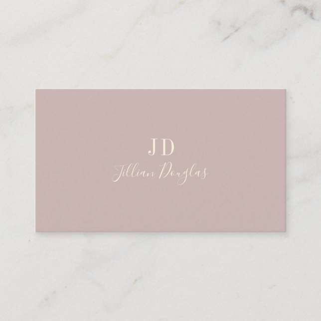 Elegante Berufliche Einfache Monogrammkalligraphie Visitenkarte (Vorderseite)