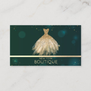 Elegante Berufliche Gold Glitzer Dress Boutique Visitenkarte