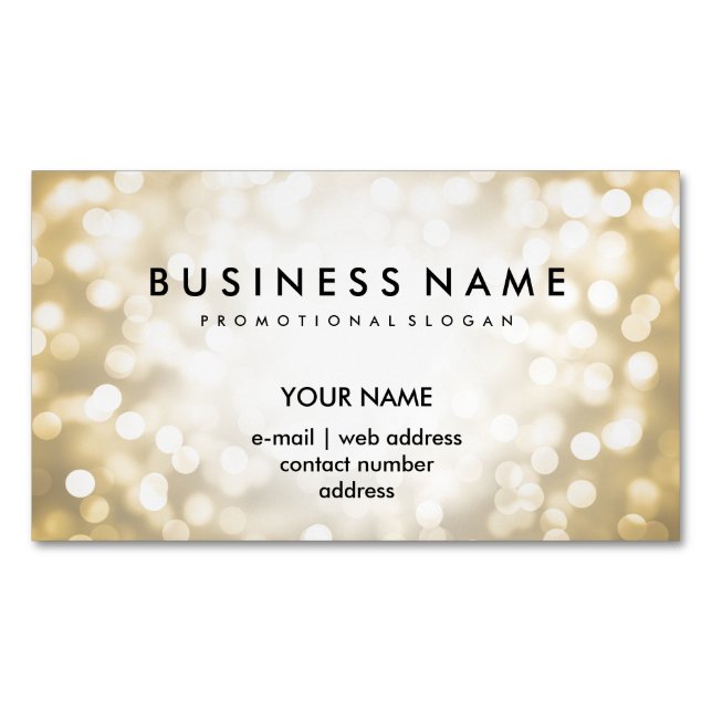 Elegante berufliche GoldGlitzer-Lichter Magnetische Visitenkarte (Vorderseite)