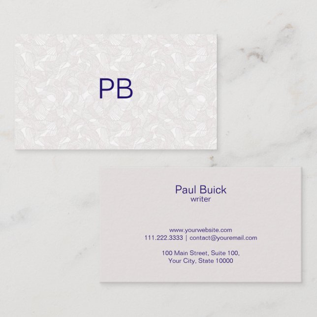 Elegante Berufliche Graue Muster-Bussinenkarte Visitenkarte (Vorne/Hinten)