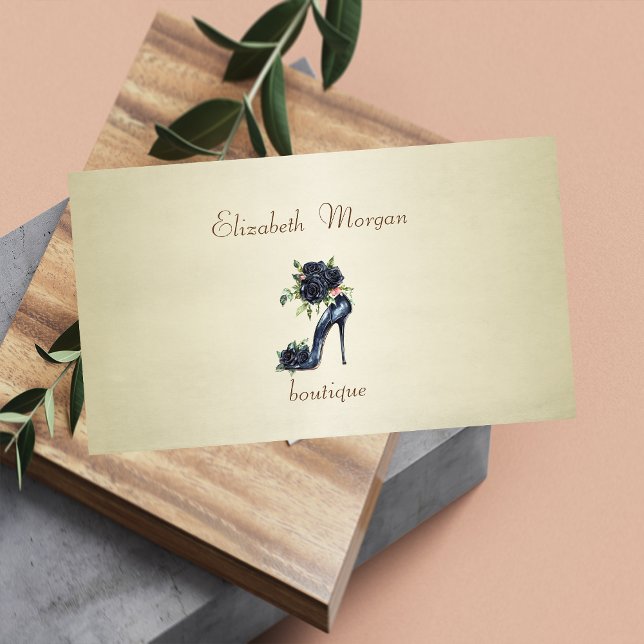 Elegante Berufliche High Heels Schwarze Rose Visitenkarte (Von Creator hochgeladen)