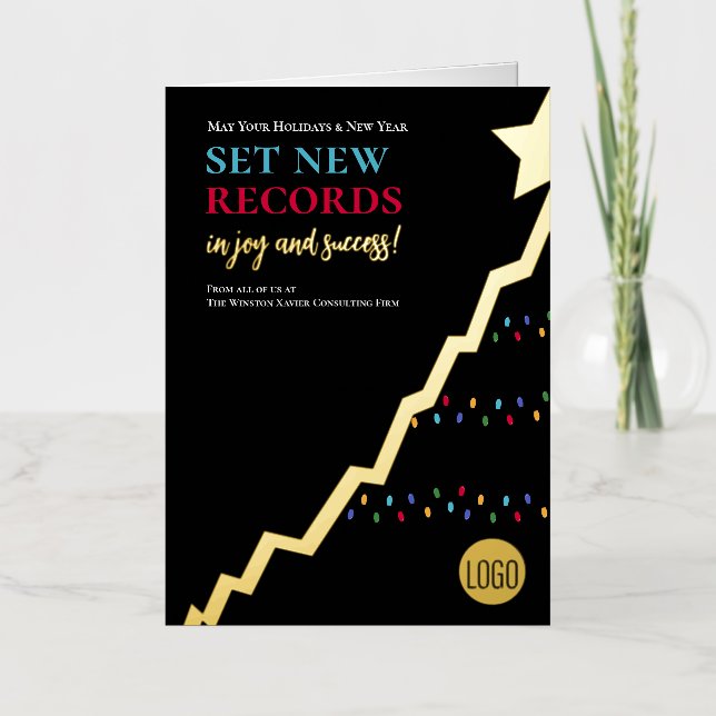 Elegante Berufliche Linien Grafik Weihnachtsbaum (Vorderseite)