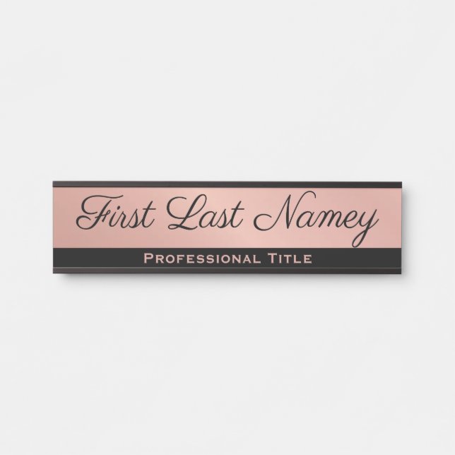 Elegante Berufliche Office Door Sign Rose Türschild (Vorderseite )
