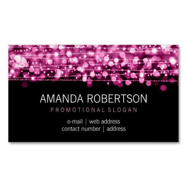 Elegante berufliche rosa Lichter u. Glitzern Magnetische Visitenkarte (Vorderseite)