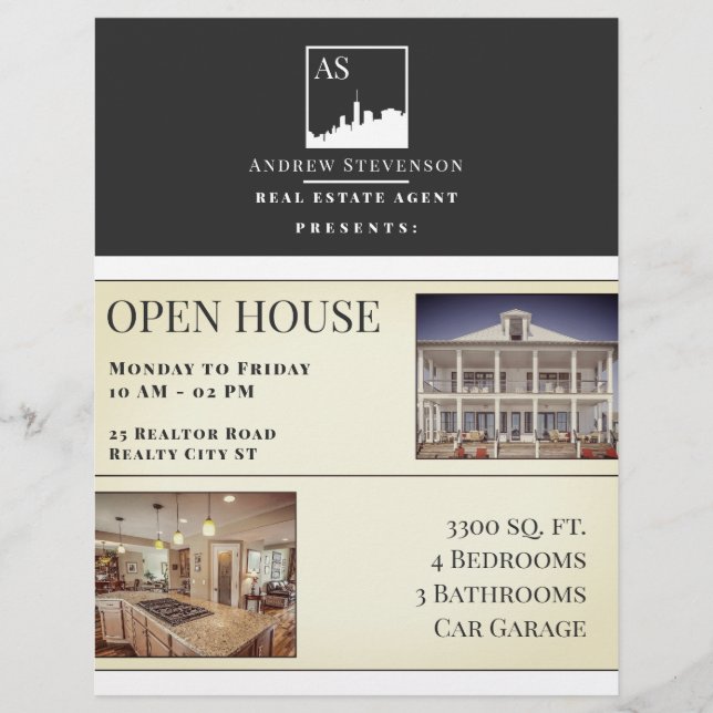 Elegante berufliche Skyline Flyer (Vorne)