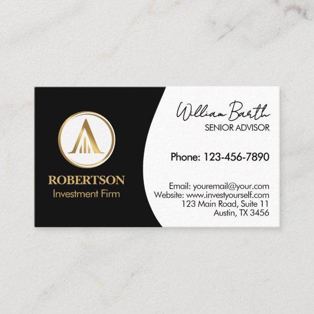 Elegante Berufliche Visitenkarte mit Logo (Vorderseite)