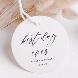 Elegante Best Day Ever Wedding Geschenkanhänger