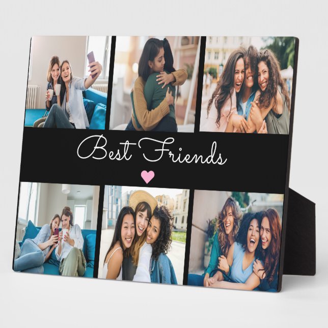 Elegante Best Friends Foto Collage Keepake Fotoplatte (Seite)