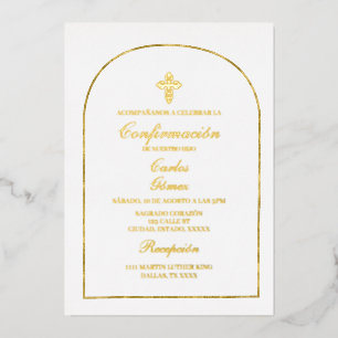 Elegante Bestätigungs-Goldfolie Folieneinladung