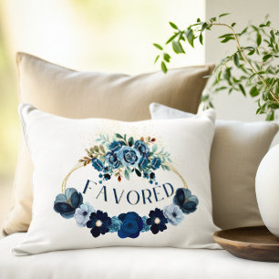 Elegante Bevorzugte Inspiration Blaue Florale Wass Dekokissen