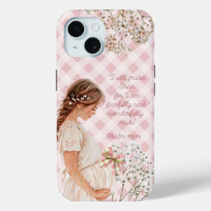 Elegante Bibel Schwangere Plaid Blumen-Schleife Case-Mate iPhone Hülle
