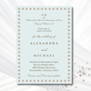 Elegante Bibelvers-Pearl-Christian-Hochzeit  Einladung