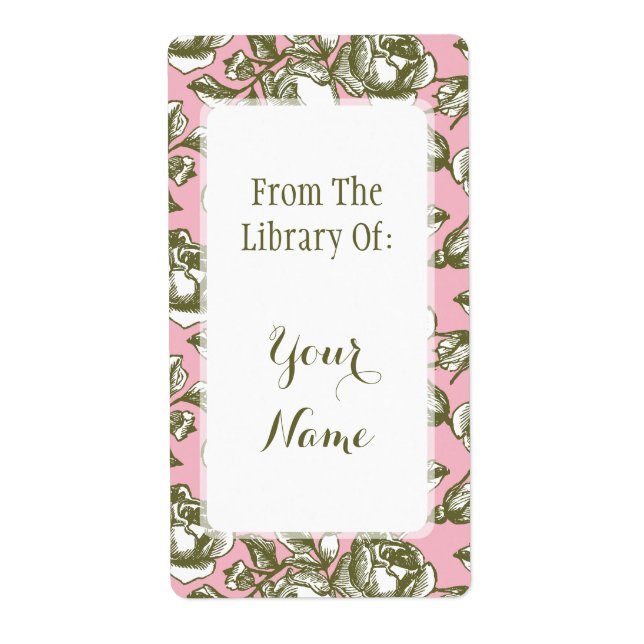 Elegante Bibliothek mit goldenen Rose auf rosa Buc (Vorne)