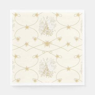 Elegante Bienen Elfenbeingolden Duschdekor Serviette