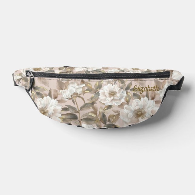 Elegante Big Camellia Blume Rosa Goldmedaille Bauchtasche (Ablage )