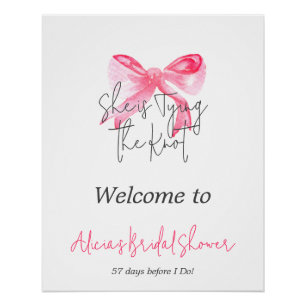 Elegante Bindung des knospenrosa Brautparty Poster