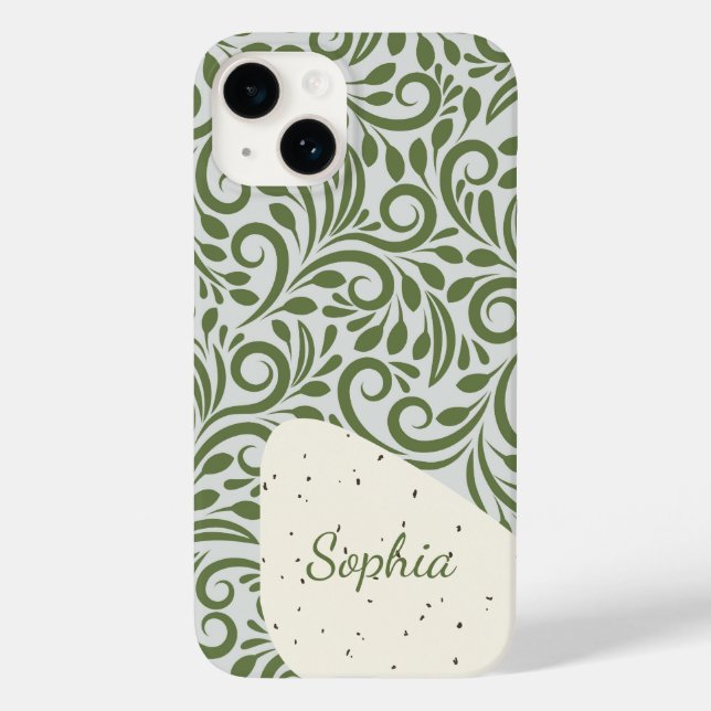 Elegante Bio Grüne Form Kunst für Geschenke Case-Mate iPhone 14 Hülle (Rückseite)