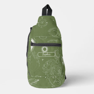 Elegante Bio Grüne Form Kunst für Geschenke Crossbody Bag
