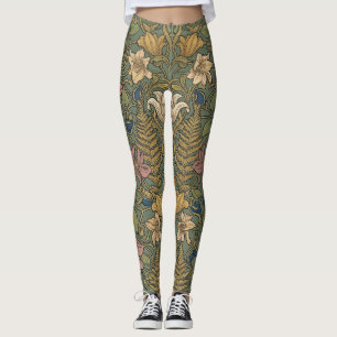 Elegante Biophile Blumenkunst im Jugendstil Muster Leggings