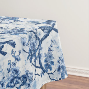 Elegante Bird and Tree Chinoiserie Tischdecke