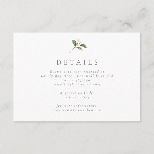 Elegante Birnblossom Hochzeitskarte Begleitkarte (Vorderseite)