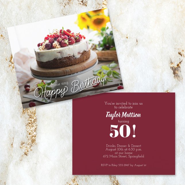 Elegante Birthday Cake Party Einladungen (Von Creator hochgeladen)