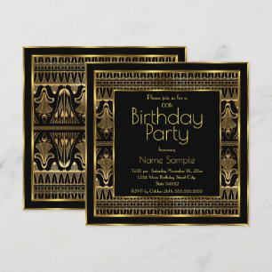 Elegante Birthday Party Schwarzes Meer Einladung