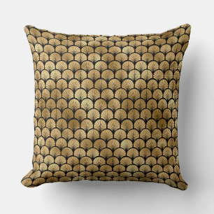 Elegante Black and Gold 1920er Jahre Art Deco Vint Kissen