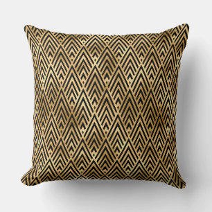Elegante Black and Gold 1920er Jahre Art Deco Vint Kissen