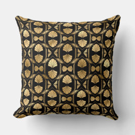 Elegante Black and Gold 1920er Jahre Art Deco Vint Kissen