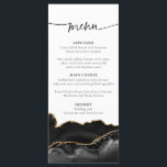 Elegante Black and Gold Agate Wedding Menu Card Menükarte<br><div class="desc">Elegante Black and Gold Agate Geode Wedding Menu Card</div>