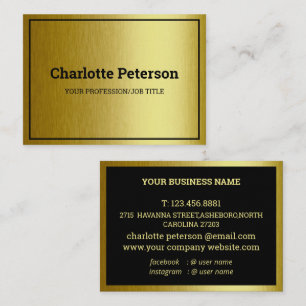 Elegante Black and Gold Business Card Visitenkarte