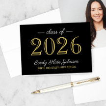 Elegante Black and Gold Class 2023 Abschluss