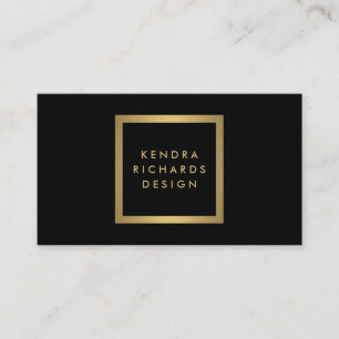 Elegante Black and Gold Designer Business Card Visitenkarte