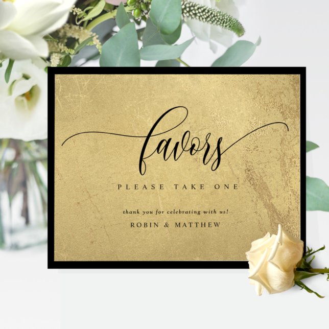 Elegante Black and Gold Gastgeschenke Hochzeiten U Poster (Von Creator hochgeladen)