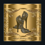 Elegante Black and Gold Geburtstagsparty Einladung<br><div class="desc">Schöne goldene Wirbel schwarz und goldene Zebra 50. Geburtstagsfeier Einladung. Diese elegante, moderne und schicke Schwarz-Gold-Zebra-Geburtstagsfeier lässt sich leicht an Ihre Veranstaltung anpassen, indem Sie Ihre Veranstaltungsdetails, den Stil des Schriftartes, die Größe und Farbe des Schriftartes und den Wortlaut hinzufügen. Bitte beachten Sie: Alle Aufkleber, Karten und Einladungsdesigns, die Sie...</div>