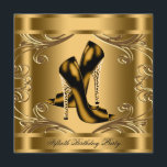 Elegante Black and Gold Geburtstagsparty Einladung<br><div class="desc">Schöne goldene Wirbel schwarz und goldgelb Leopard 50. Geburtstag Party Einladung Vorlage. Diese elegante Schwarz-Gold-Leoparden-Geburtstagsfeier lässt sich einfach an Ihre Veranstaltung anpassen, indem Sie einfach den Button "Anpassen Sie es!" auswählen, um Ihre Veranstaltungsdetails, den Schriftart-Stil, die Größe und Farbe des Schriftartes und den Wortlaut hinzuzufügen. Bitte beachten Sie: Alle Aufkleber,...</div>