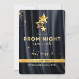 Elegante Black and Gold Prom Night Einladung 2025