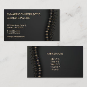 Elegante Black and Gold Spine Business Cards Visitenkarte