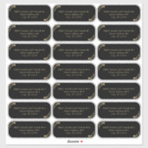 Elegante Black and Gold Wedding Guest Address