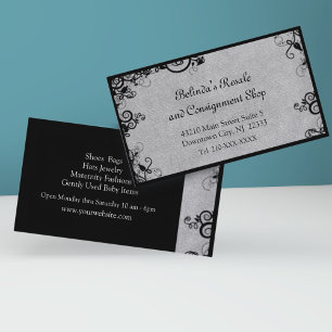 Elegante Black and Gray Deko Boutique Business Car Visitenkarte