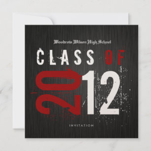Elegante Black and Metallic Gold Class 2012 Einladung