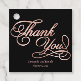 Elegante Black and Rose Gold Calligraphy Vielen Da Geschenkanhänger