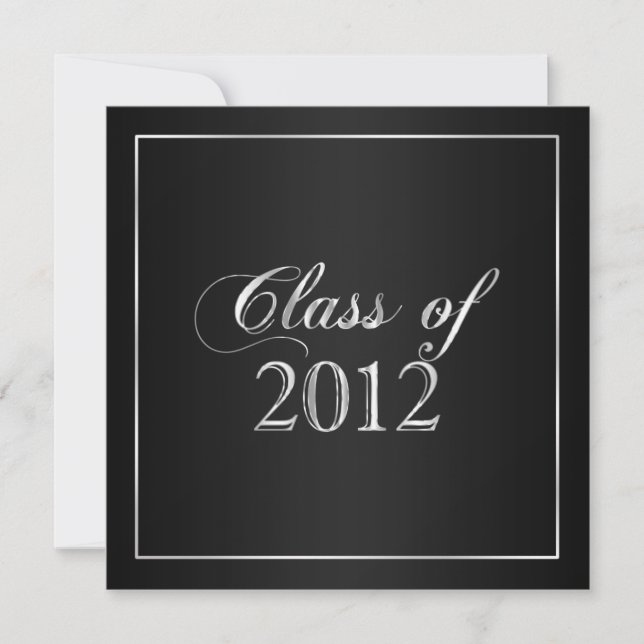 Elegante Black and Silver Class 2012 Einladung (Vorderseite)