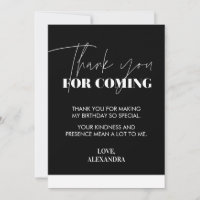 Elegante Black and White Dankeschön Karte